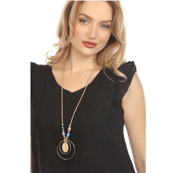 Black High-Low Cap Sleeves Top with Bottom Ruffles - Picture 3 of 5